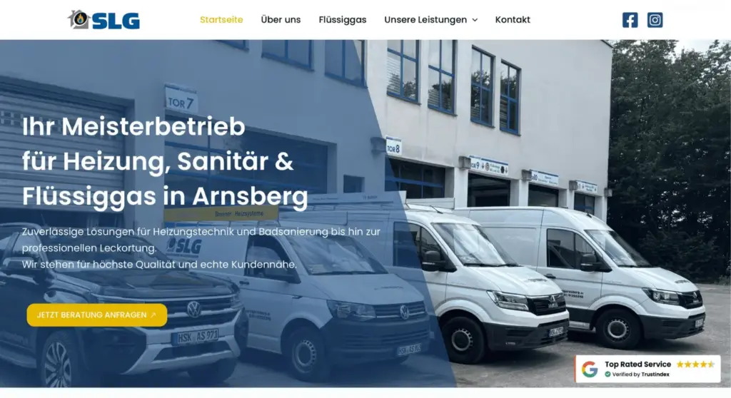 Webdesign von Projekt bei SLG Arnsberg.