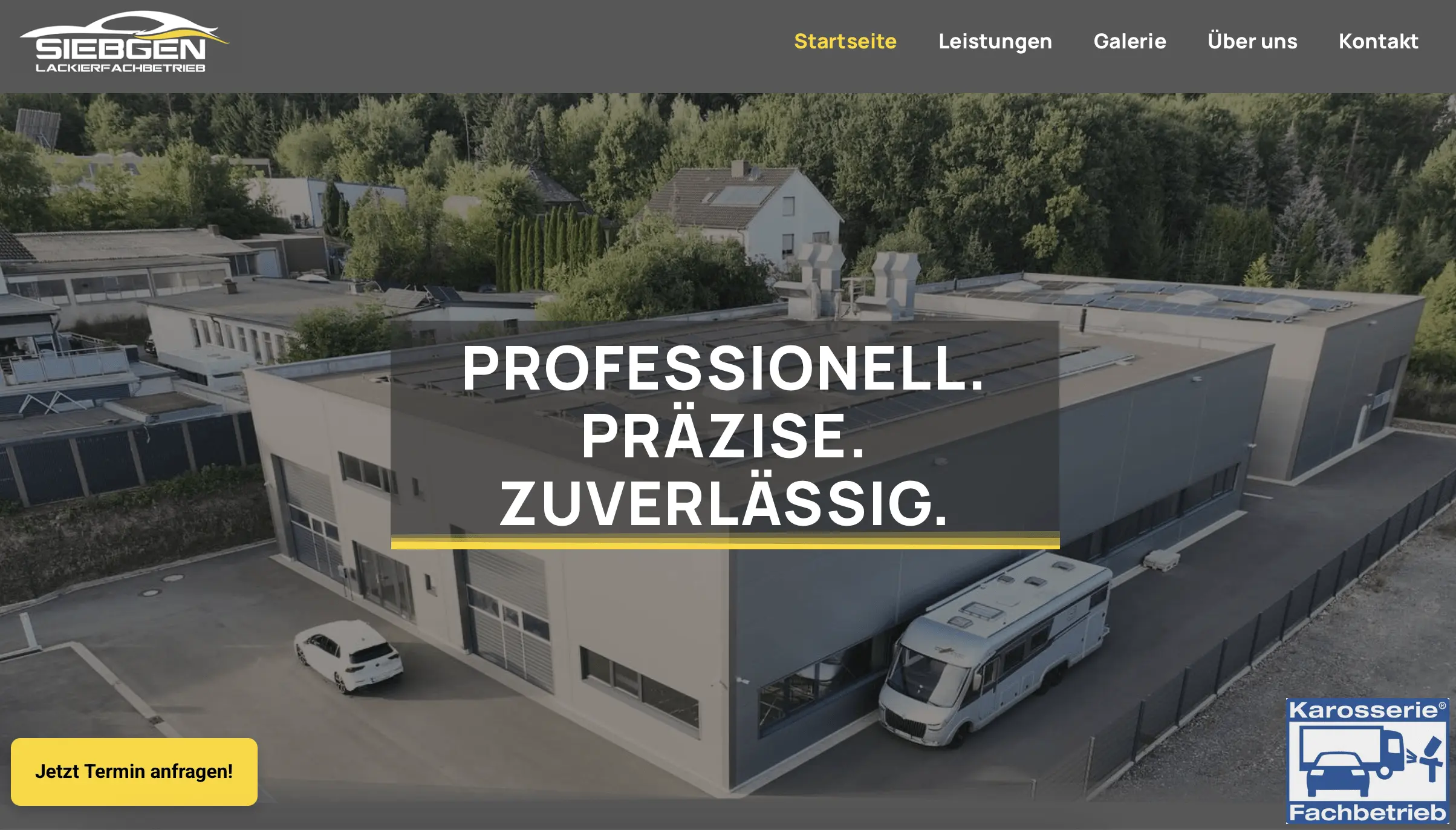Webdesign von Projekt bei Lackierfachbetrieb Siebgen.